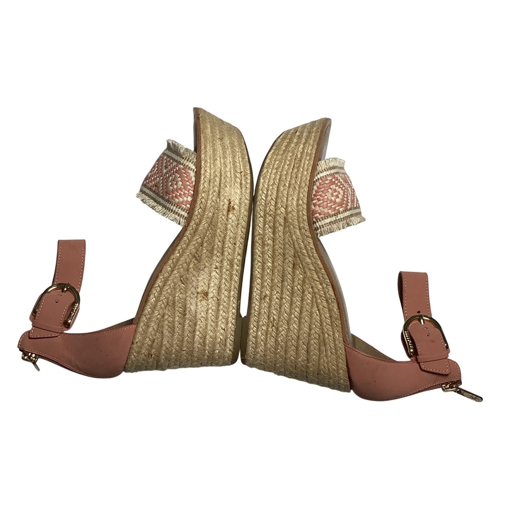 Tommy Hilfiger Espadrille Wedge Sandals Women Size 7.5M Pink Boho Platform Heel - Picture 6 of 8